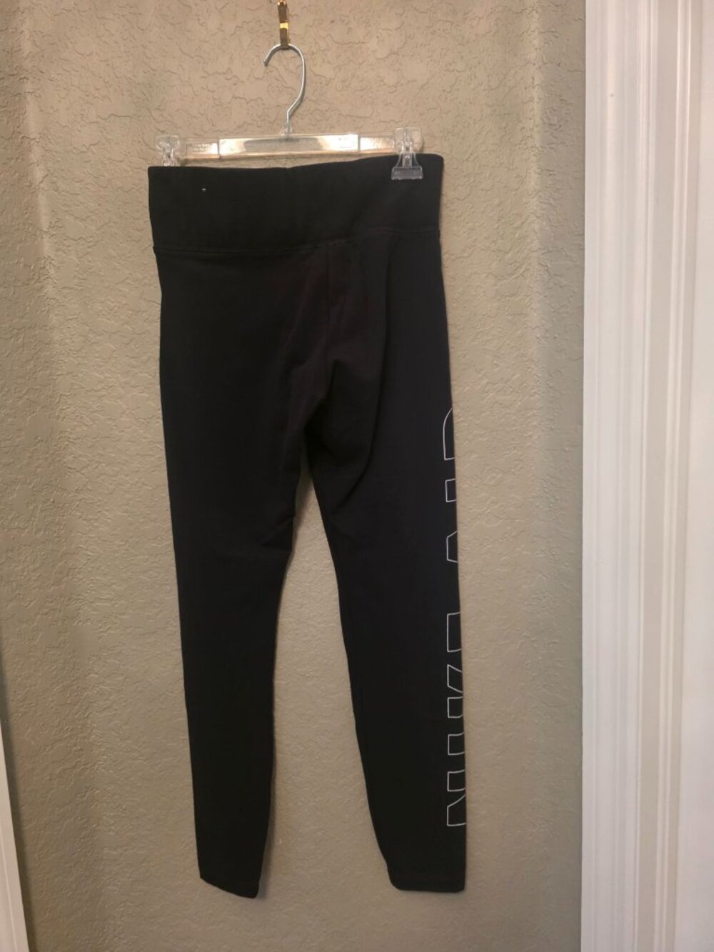 NIKE Air Ladies Graphic Black Zip Front Leggings M Large Spell Out - CJ9968-010 - Picture 4 of 11